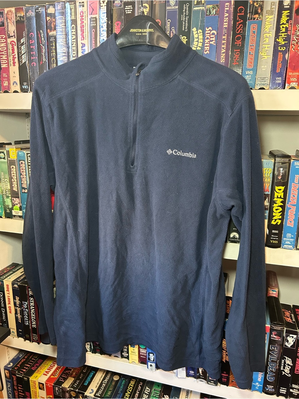 Columbia Men’s Navy Blue Quarter-Zip Fleece Pullover